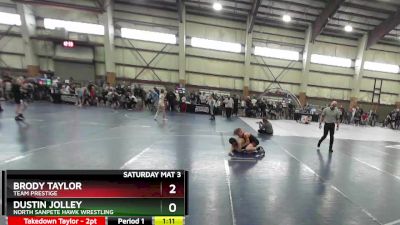 90 lbs Quarterfinal - Dustin Jolley, North Sanpete Hawk Wrestling vs Brody Taylor, Team Prestige