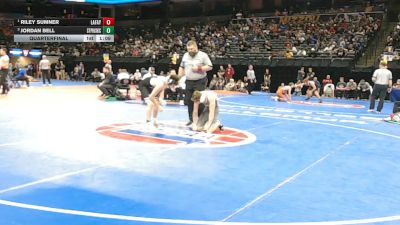 126 Class 4 lbs Quarterfinal - Riley Sumner, Lafayette (Wildwood) vs Jordan Bell, St. Pius X (Kansas City)