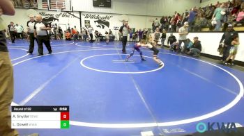 49 lbs Round Of 32 - Aubrey Snyder, Dark Cloud Wrestling Club vs Leroy Dowell, Wyandotte Youth Wrestling