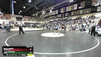 157 lbs Quarterfinal - Jack Estevez, Poway vs Beau Priest, Bakersfield