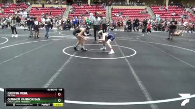 88 lbs Cons. Round 4 - Gunner VanNorman, Linn County Twisters vs Griffin Mehl, Victory