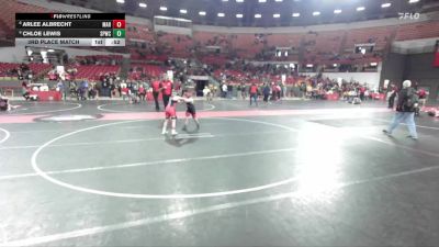 90 lbs 3rd Place Match - Chloe Lewis, Sauk Prairie Wrestling Club vs Arlee Albrecht, Marathon