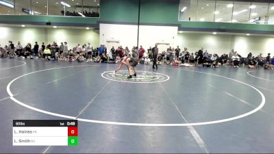 90 lbs Consi Of 8 #2 - Lincoln Haines, PA vs Lachlan Smith, NC