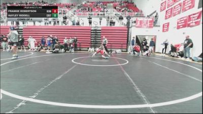 106 lbs Consi Of 4 - Frankie Robertson, Hennessey Takedown Club vs Hayley Riddell, Crutchmer Wrestling Club