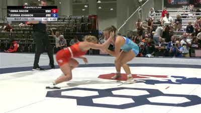 125 lbs 1st Place Match - Emma Bacon, Wyoming Seminary Wrestling Club vs Zorina Johnson, All-Phase Wrestling Club
