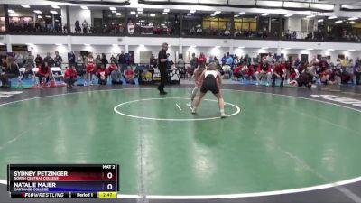 117 lbs Semifinal - Sydney Petzinger, North Central College vs Natalie Majer, Carthage College