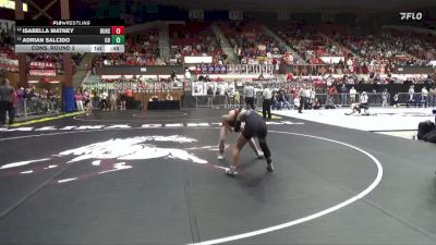 100 lbs Cons. Round 2 - Adrian Salcido, Colby HS vs Isabella Matney, Burlington Hs