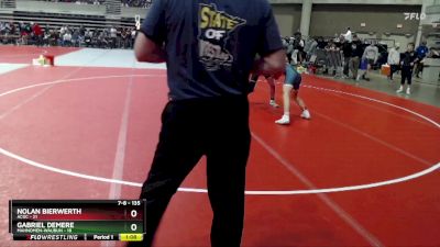 135 lbs Quarterfinal - Gabriel Demere, Mahnomen-Waubun vs Nolan Bierwerth, ACGC