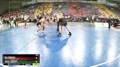 285 lbs Semis (4 Team) - Isaac Gibson, Ottawa University vs Eli Criblez, Doane University