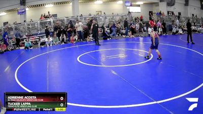 80 lbs Cons. Round 2 - Tucker Lappa, Texas Elite Wrestling Club vs Adrienne Acosta, El Paso Wildcats Wrestling Club
