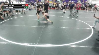 60 lbs Semifinal - Brody Purvis, Mighty Warriors Wrestling Acad vs Clara Corey, Carolina Reapers