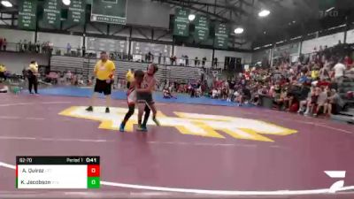 62-70 lbs Quarterfinal - Anthony Quiroz, Region Wrestling Academy vs Konner Jacobson, Alber Athletics