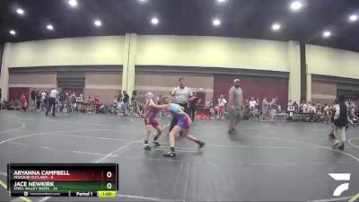 65 lbs Round 3 (6 Team) - Jace Newkirk, Steel Valley White vs Aryanna Campbell, Missouri Outlaws