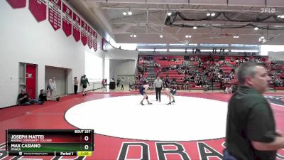 165 lbs Quarterfinal - Joseph Mattei, Nassau Community College vs Max Casiano, Ithaca