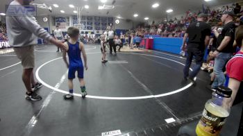 49 lbs Rr Rnd 4 - Baker Johns, Perry Wrestling Academy vs Christian Schwahn, Harrah Little League Wrestling