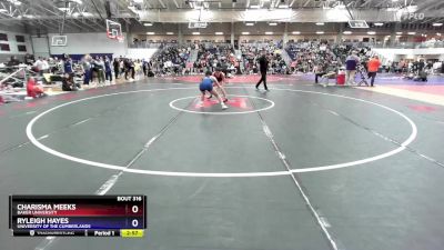 110 lbs Champ. Round 2 - Charisma Meeks, Baker University vs Ryleigh Hayes, University Of The Cumberlands