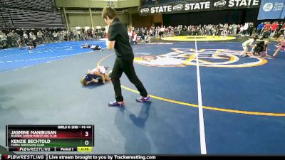 41-44 lbs Cons. Semi - Kenzie Bechtold, Forks Wrestling Club vs Jasmine Manibusan, Rainier Junior Wrestling Club