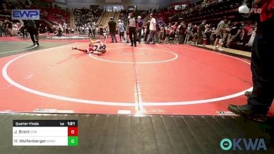 61 lbs Quarterfinal - Jayden Brant, Caney Valley Wrestling vs Hagan Wolfenberger, Keystone Kids Wrestling Club