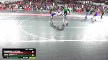 115 lbs Cons. Round 2 - Savannah Ksioszk, Campbellsport Youth Wrestling vs Leah Whatley, St Croix Falls