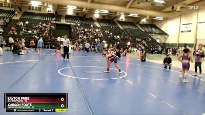 96 lbs Cross Bracket (8 Team) - Layton Fries, G.I. Grapplers vs Carson Foote, Midwest Destroyers