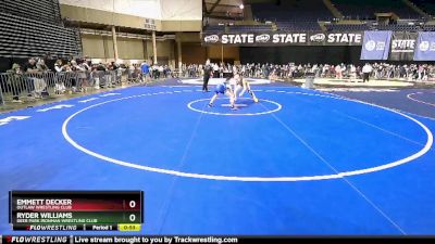 100 lbs 3rd Place Match - Ryder Williams, Deer Park Ironman Wrestling Club vs Emmett Decker, Outlaw Wrestling Club