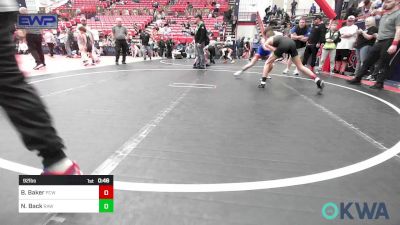 92 lbs Consi Of 4 - Braxton Baker, Ponca City Wildcat Wrestling vs Noah Back, Raw Wrestling Club