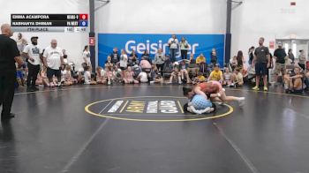 50 kg 7th Place - Emma Acampora, Okie Girls - W vs Nabhanya Dhiman, PA West Yellow - W