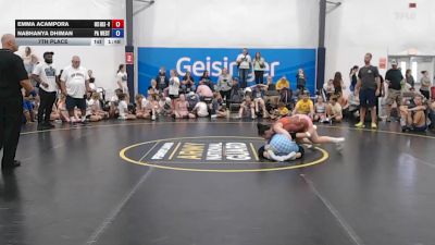 50 kg 7th Place - Emma Acampora, Okie Girls - W vs Nabhanya Dhiman, PA West Yellow - W