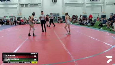 106 lbs Round 3 (8 Team) - Zack Rehak, Carolina Brawlers vs Kenzie Moreno, Forge