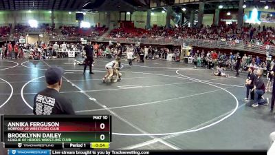 89 lbs Champ. Round 1 - Brooklynn Dailey, League Of Heroes Wrestling Club vs Annika Ferguson, Norfolk Jr Wrestling Club