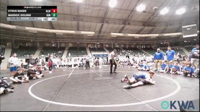 80 lbs Rr Rnd 1 - Cyrus Baker, Harrah Little League Wrestling vs Maddox Golden, Team Nomad