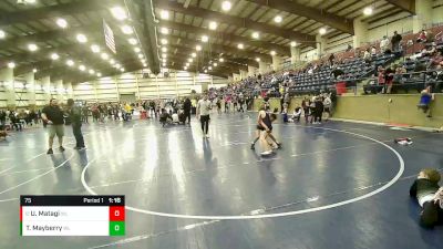 75 lbs Quarterfinal - Uipa Matagi, Westlake vs Tristan Mayberry, Sky View JH Wrestling Club