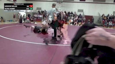 144-154 lbs 1st Place Match - Addison Miller, Independence Girls vs Olivia Harry, West Delaware Girls
