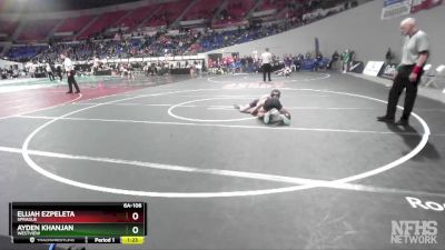 6A-106 lbs Champ. Round 1 - Ayden Khanjan, Westview vs Elijah Ezpeleta, Sprague