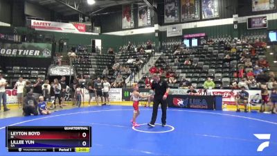 53 lbs Quarterfinal - Leyton Boyd, IN vs Lillee Yun, GA