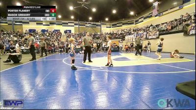 52 lbs Rr Rnd 2 - Porter Flanery, Cowboy Wrestling Club vs Mason Gregory, Choctaw Ironman Youth Wrestling