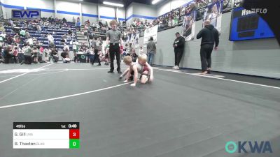 49 lbs Consi Of 4 - Grady Gill, Unattached vs Baker Thaxton, Blanchard Youth Wrestling Club