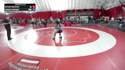 113 lbs Quarters - Myles Hartzler, Illinois Top Dawgs vs Javean Centeno, No Nonsense Wrestling Club