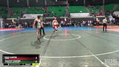 5A 215 lbs Quarterfinal - Cole Carter, Jasper vs Timothy Hunter, A P Brewer High School