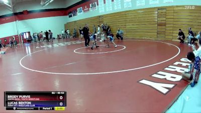 45-53 lbs Semifinal - Lucas Benton, Soda City Wrestling Club vs Brody Purvis, White Knoll Youth Wrestling