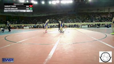 140 lbs Round Of 16 - Kaisley Taber, Hennessey Middle School Girls vs Payton Sinclair, Team Choctaw