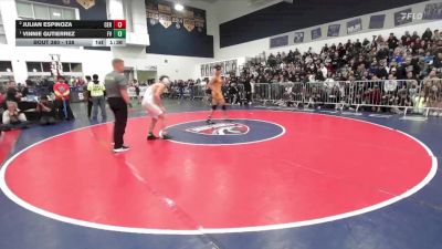 138 lbs 1st Place Match - Vinnie Gutierrez, Fountain Valley vs Julian Espinoza, Cerritos