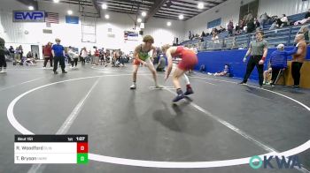 140 lbs Final - Rielon Woodford, Clinton Youth Wrestling vs Tyler Bryson, Harrah Little League Wrestling