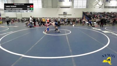 145 lbs Round 3 - Emily Robar, BH-BL Youth Wrestling vs Hailey Lichtenstein, Bear Cave Wrestling