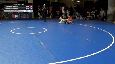 92 lbs Cons. Quarters - Gannen Majka, Black Fox Wrestling Academy vs Gabe Honnette, Flat Earth Wrestling Club