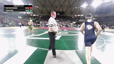 Boys 1B/2B 138 Champ. Round 1 - Baylor Rosen, Kettle Falls vs Yolo Paz, Liberty Bell