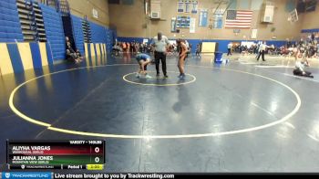 140lbs Champ. Round 2 - Aliyha Vargas, Washougal (Girls) vs Julianna Jones, Mountain View (Girls)