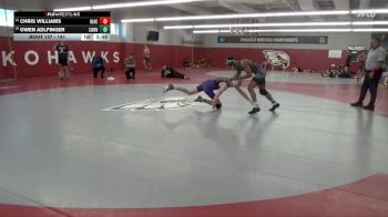 141 lbs Quarterfinal - Owen Adlfinger, Cornell College vs Chris Williams, North Iowa Area Community College