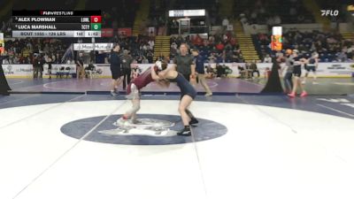 126 lbs Quarterfinal - Alex Plowman, Lowell vs Luca Marshall, Tri-County