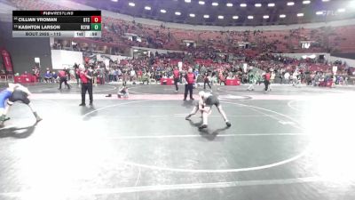115 lbs 1st Place Match - Cillian Vroman, B.A.M Training Center vs Kashton Larson, Richland Center Youth Wrestling